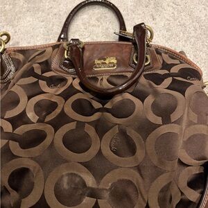 Coach Chocolate Brown Signature Handbag